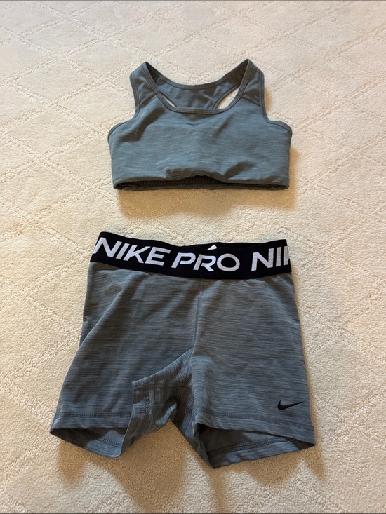 Nike Other - Nike Gray Women's Athletic Shorts & Sports Bra Set